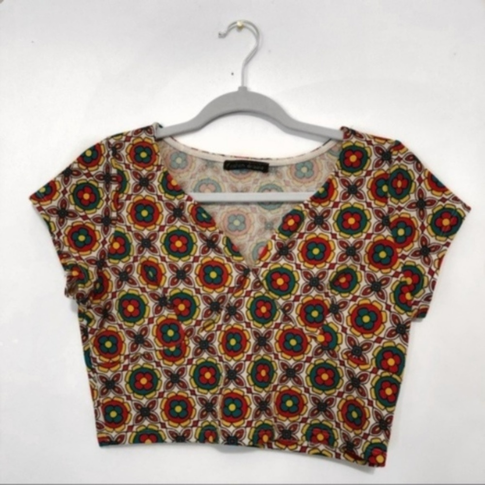Flower Child 1970s Inspired Crop Top Vintage